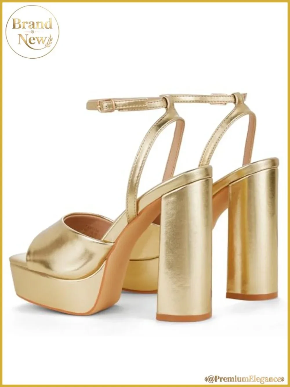 Women's Chunky Heeled Platform Sandals Open Square Toe Ankle Strap Dress Shoes